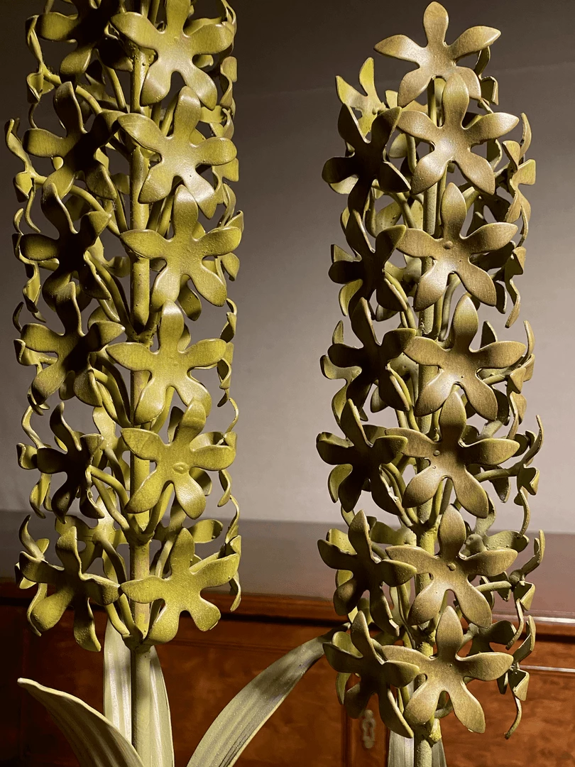 Tuxedo Park Junk Shop Set Of Two Hyacinth Plant Specimens On Iron Bases 1 Tuxedo Park Junk Shop Set Of Two Hyacinth Plant Specimens On Iron Bases