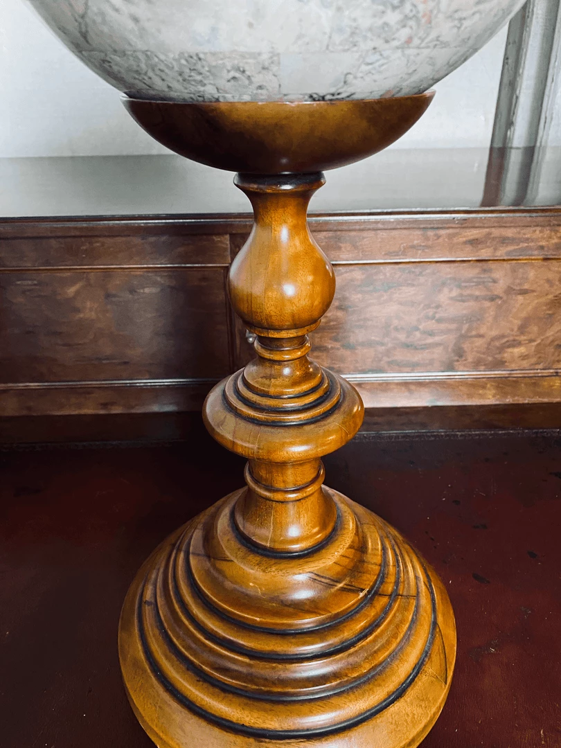 Tuxedo Park Junk Shop Maitland-Smith Tesselated Globe On Turned Stand 4 Tuxedo Park Junk Shop Maitland-Smith Tesselated Globe On Turned Stand