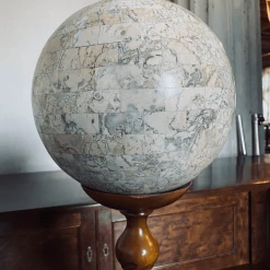Tuxedo Park Junk Shop Maitland-Smith Tesselated Globe On Turned Stand