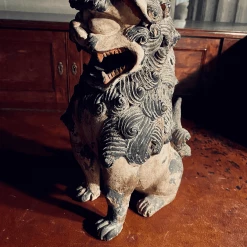 Tuxedo Park Junk Shop New Arrivals Japanese Polychrome Carved Wood Shishi Lion