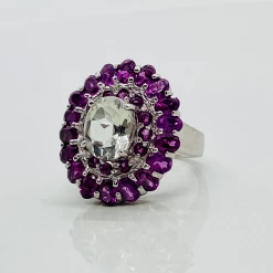 Tuxedo Park Junk Shop Natural Green Amethyst And Rhodolite Garnet Ring New Arrivals