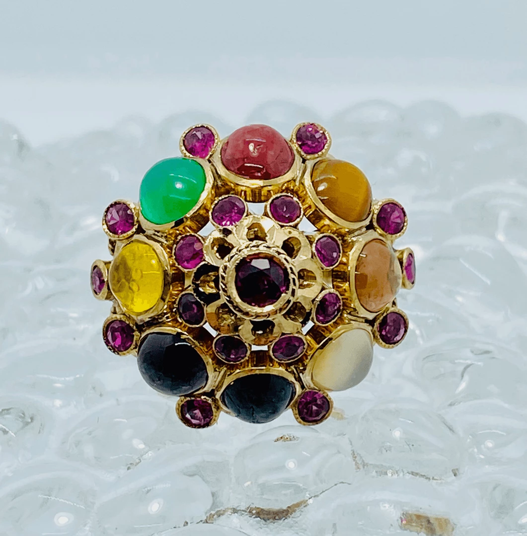 Tuxedo Park Junk Shop 14K Dome Of Precious Stones 1 Tuxedo Park Junk Shop 14K Dome Of Precious Stones