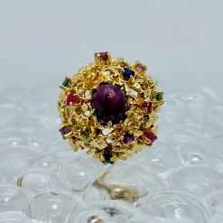 Tuxedo Park Junk Shop Vintage Ruby Cabochon Cocktail Ring