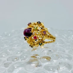 Tuxedo Park Junk Shop Vintage Ruby Cabochon Cocktail Ring