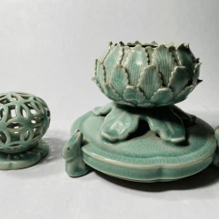 Tuxedo Park Junk Shop New Arrivals Antique Korean Celadon Reticulated Censers
