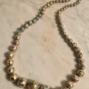 Tuxedo Park Junk Shop Gilt Floral Cloisonné Necklace