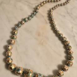 Tuxedo Park Junk Shop Gilt Floral Cloisonné Necklace