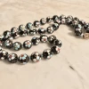 Tuxedo Park Junk Shop Black Floral Cloisonné Beaded Necklace Jewelry