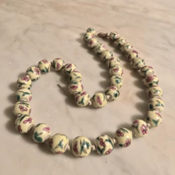 Tuxedo Park Junk Shop Hand-Painted Floral Porcelain Necklace