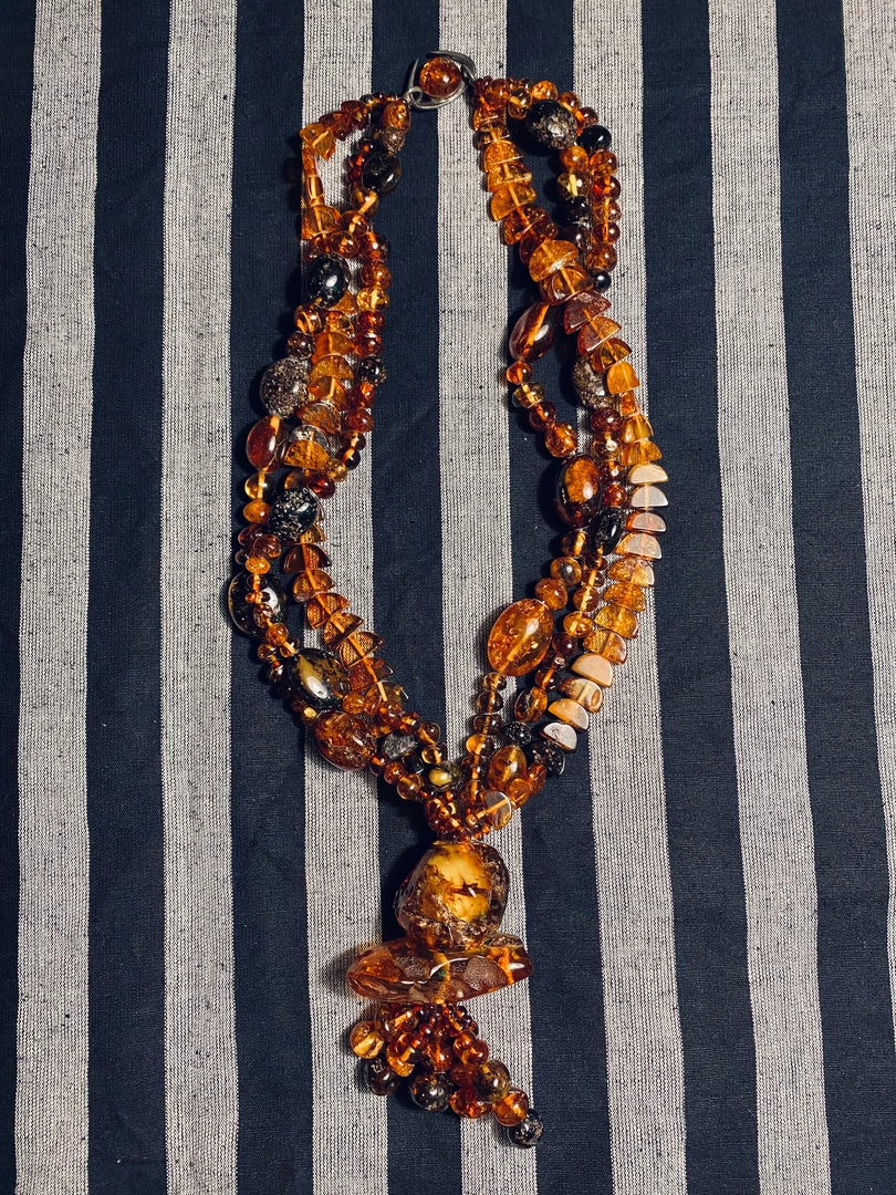 Tuxedo Park Junk Shop Natural Baltic Amber Necklace With Tassel 2 Tuxedo Park Junk Shop Natural Baltic Amber Necklace With Tassel
