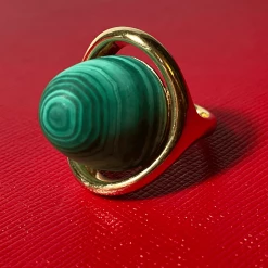 Tuxedo Park Junk Shop 18K Domed Malachite Cabochon Ring