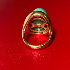 Tuxedo Park Junk Shop 18K Domed Malachite Cabochon Ring