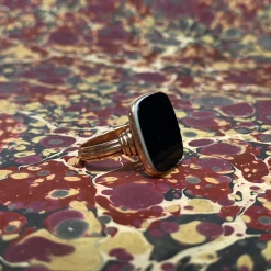 Tuxedo Park Junk Shop New Arrivals Art Deco Rose Gold Sardonyx Signet Ring
