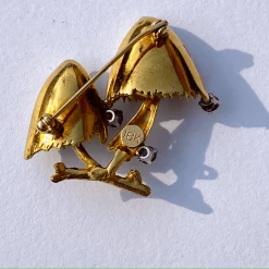 Tuxedo Park Junk Shop Vintage 18K Gold Mushrooms With Rubies