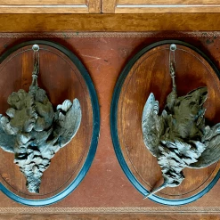 Tuxedo Park Junk Shop Deux French Tableau De Chasse En Spelter Bronze Sur Médaillon De Bois By Paul Comoléra New Arrivals