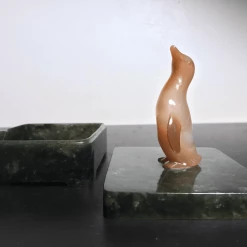 Tuxedo Park Junk Shop New Arrivals Spinach Jade Box With Chalcedony Penguin