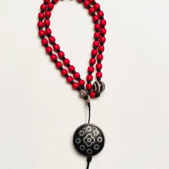 Tuxedo Park Junk Shop Tibetan Sherpa Glass Dzi Bead Necklace