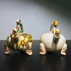 Tuxedo Park Junk Shop Antique Chinese Tang Dynasty Style Sancai Tripod Pots