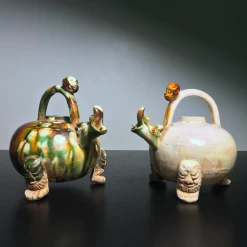 Tuxedo Park Junk Shop Antique Chinese Tang Dynasty Style Sancai Tripod Pots