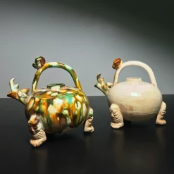 Tuxedo Park Junk Shop Antique Chinese Tang Dynasty Style Sancai Tripod Pots