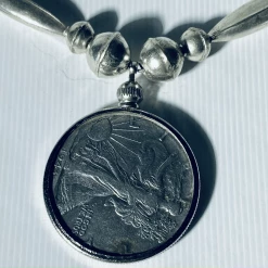 Tuxedo Park Junk Shop Navajo Old Pawn Sterling Silver Coin Necklace