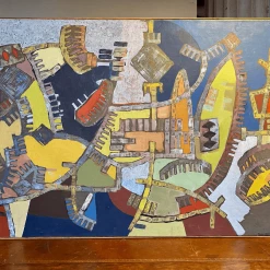 Tuxedo Park Junk Shop Italian Modernist Abstract Oil Painting Sergio Donnini New Arrivals