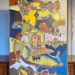 Tuxedo Park Junk Shop Italian Modernist Abstract Oil Painting Sergio Donnini New Arrivals