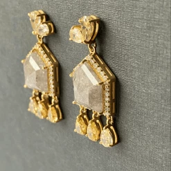 Tuxedo Park Junk Shop New Arrivals 18K Grey Bullet-Cut Diamond Earrings