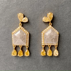 Tuxedo Park Junk Shop New Arrivals 18K Grey Bullet-Cut Diamond Earrings