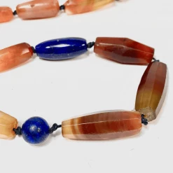 Tuxedo Park Junk Shop Hand-knotted Carnelian And Lapis Necklace