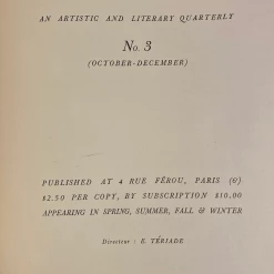 Tuxedo Park Junk Shop VERVE An Artistic And Literary Quarterly Volume 1 No. 3 October - December 1938