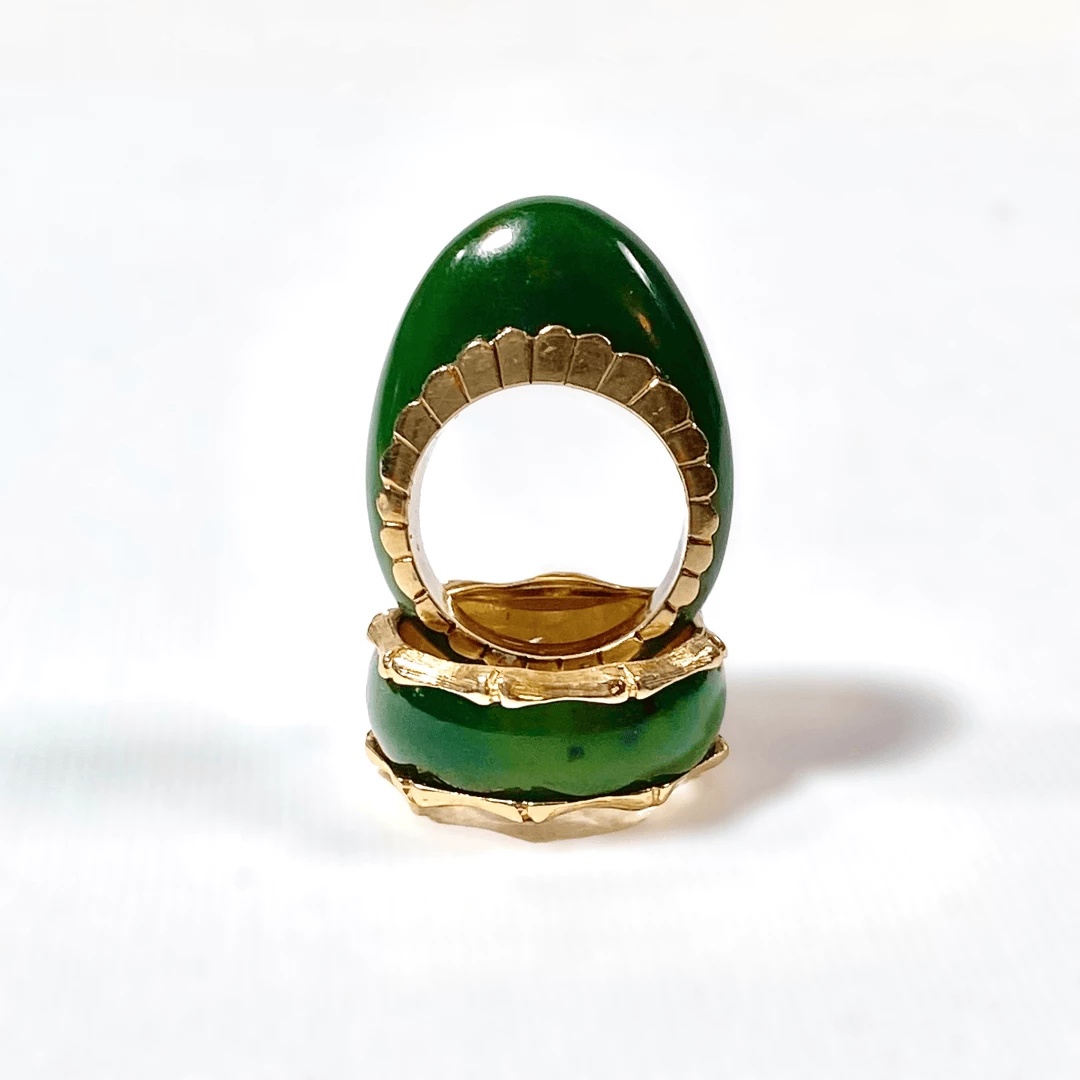 Tuxedo Park Junk Shop New Arrivals Vintage 14k Carved Jade Rings 1 Tuxedo Park Junk Shop New Arrivals Vintage 14k Carved Jade Rings