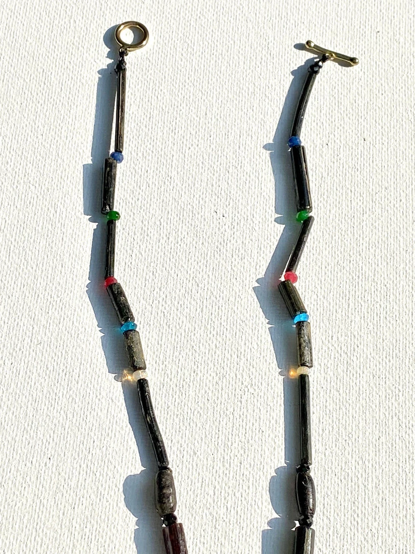 Tuxedo Park Junk Shop Ancient Roman Black Glass Beaded Necklace 1 Tuxedo Park Junk Shop Ancient Roman Black Glass Beaded Necklace