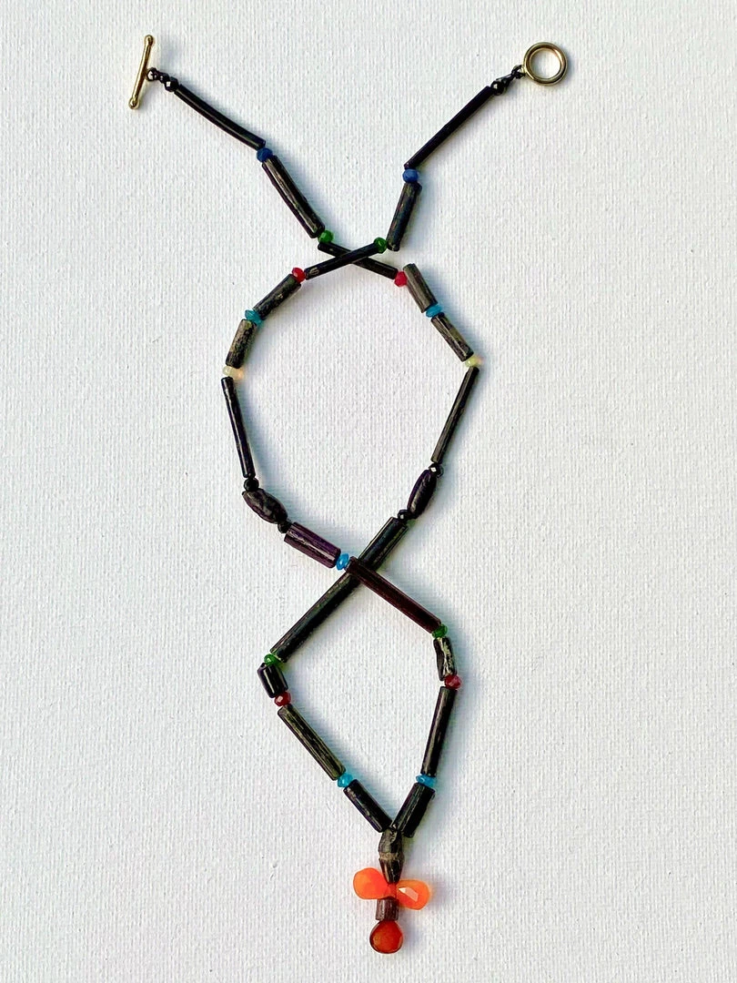 Tuxedo Park Junk Shop Ancient Roman Black Glass Beaded Necklace 3 Tuxedo Park Junk Shop Ancient Roman Black Glass Beaded Necklace