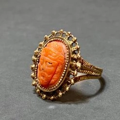Tuxedo Park Junk Shop Victorian Coral Greek Cameo Ring 14K New Arrivals 7 Tuxedo Park Junk Shop Victorian Coral Greek Cameo Ring 14K New Arrivals